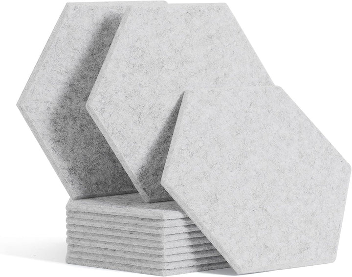 Rdutuok 12 Stück Akustik Panel,30x26x1cm Hexagon Akustik Absorber Schallschutzplatten Akustikpaneele