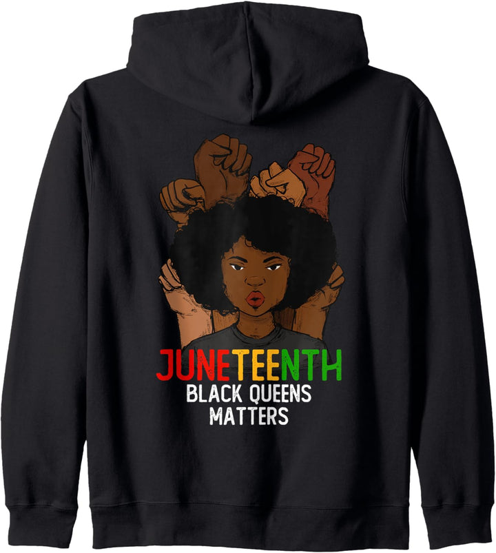 Juneteenth Black Queens Matter, Black History Month Melanin Kapuzenjacke