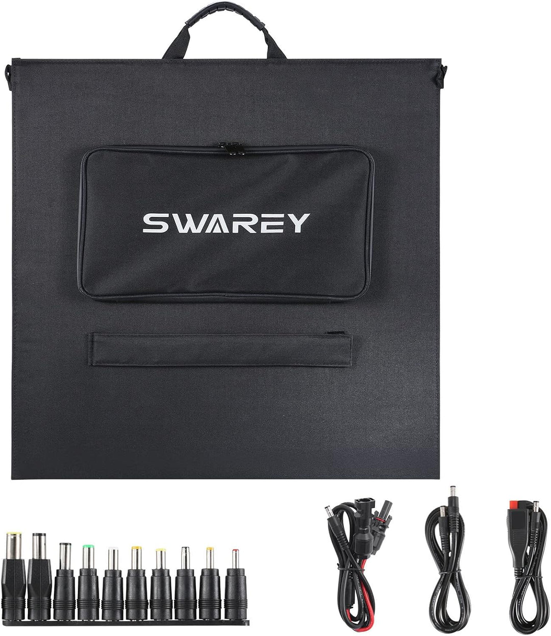 SWAREY Faltbares Solarpanel 100W Monokristallines Solar Ladegerät mit 2 USB-Anschluss, 18V DC Ausgan