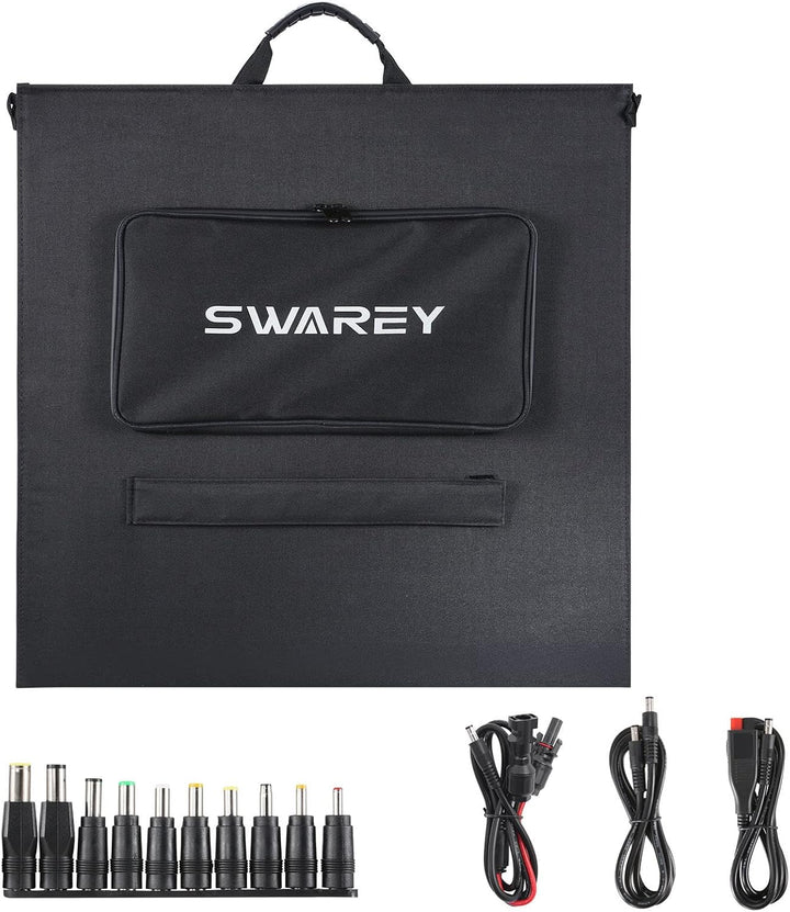 SWAREY Faltbares Solarpanel 100W Monokristallines Solar Ladegerät mit 2 USB-Anschluss, 18V DC Ausgan