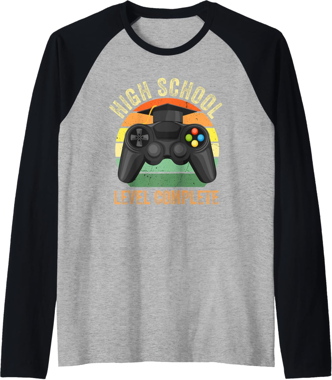 High School Level komplett - Lustige Gamer-Abschlussfeier Raglan