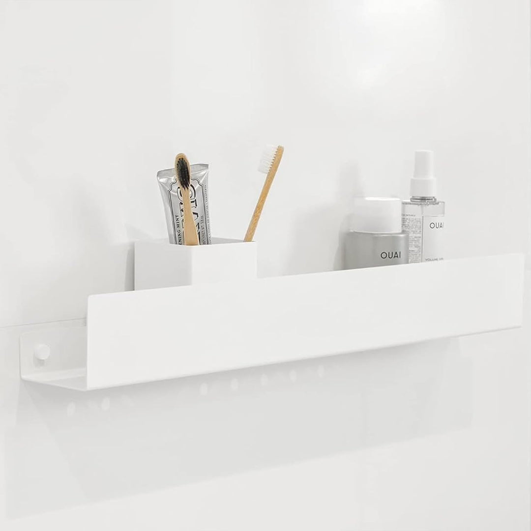 DABSTORY Badezimmer Regal Duschablage Edelstahl Wandregal Bad Weiss DOCIA 60cm Badezimmer Wandhalter