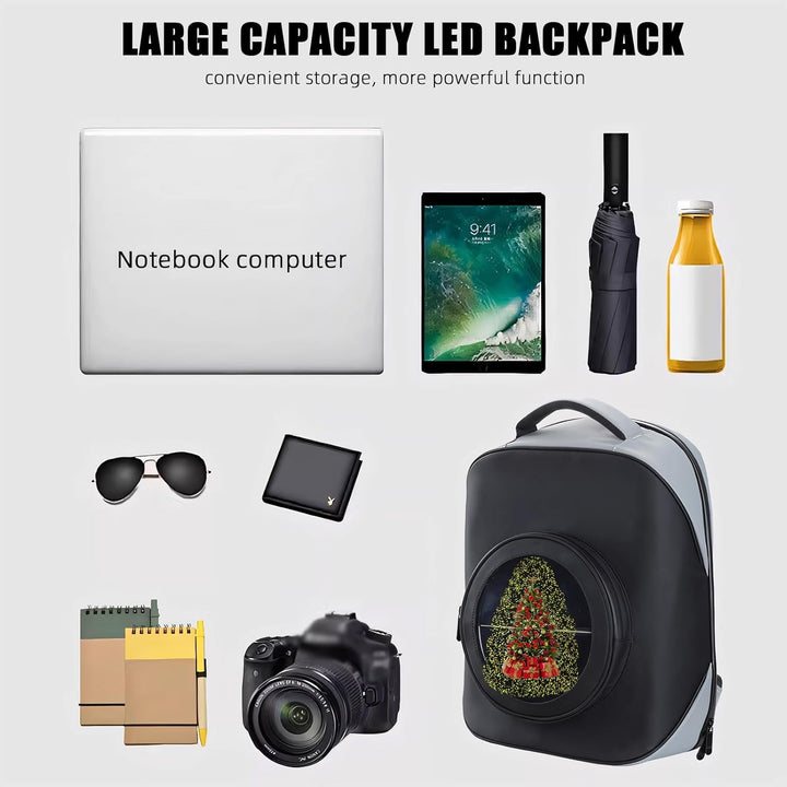 Missyou 3D Hologram Fan Backpack,20CM 3D Hologram Projector Advertising Display with Cover, 700 Vide