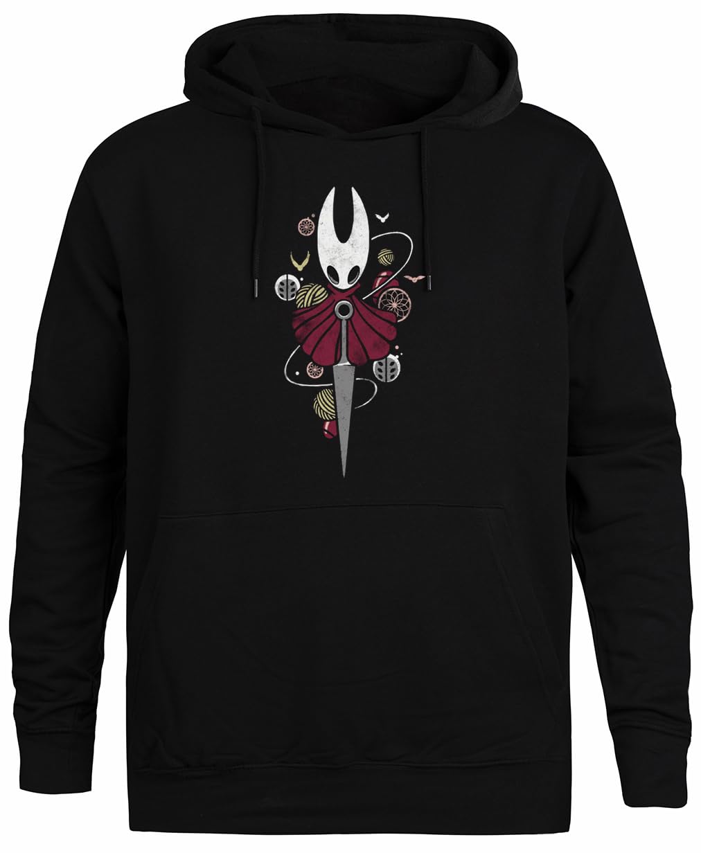 JINBETEE Pretty Art All Knight The Hollow Knight Abenteuerspiel Schwarzer Kapuzenpullover Unisex Hoo