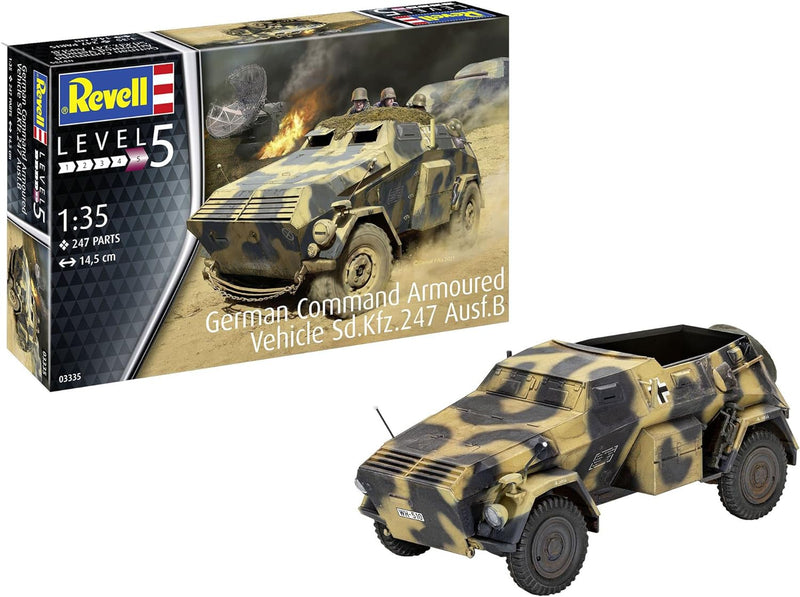 REVELL 03335 03335-Sd.Kfz.247 AUSF.B 1:35 Fahrzeug originalgetreuer Modellbausatz für Experten, unla