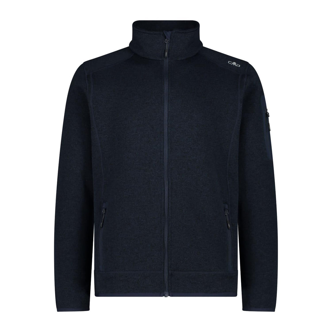 CMP Herren Knit tech mélange Fleece Jacket Fleecejacke S B.Blue - Antracite, S B.Blue - Antracite