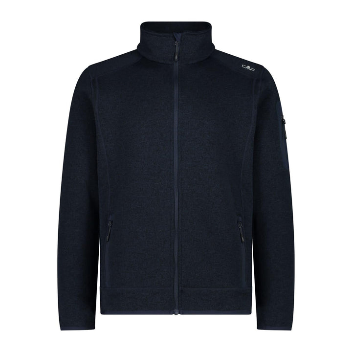 CMP Herren Knit tech mélange Fleece Jacket Fleecejacke S B.Blue - Antracite, S B.Blue - Antracite