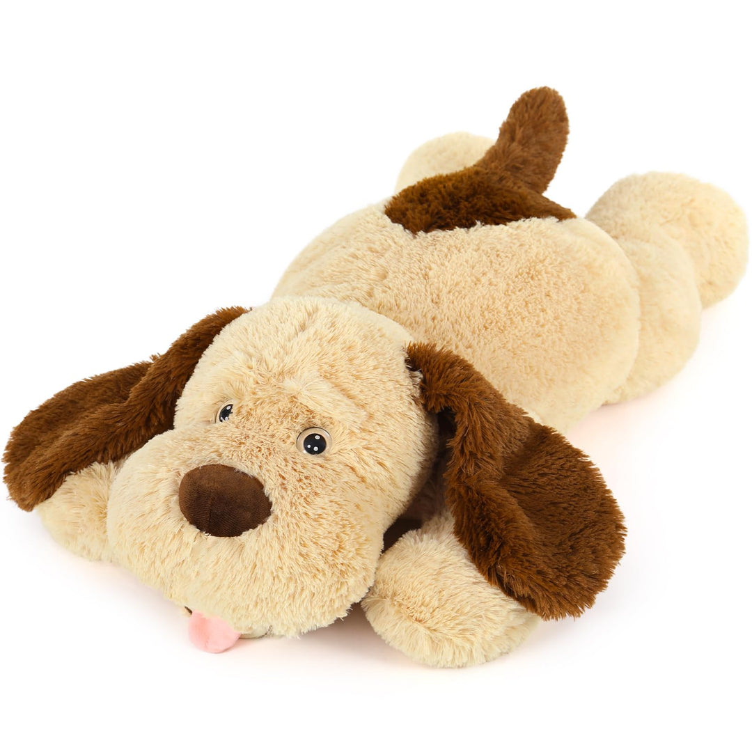 MorisMos 80cm lang Hund Kuscheltier gross XXL, weich Braun Hünde Plüschtier Stofftier, riesen Gefüll