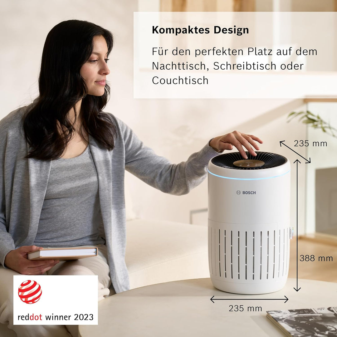 Bosch Air 2000, Luftreiniger für bis zu 37,5 m² entfernt 99,9% aller Verschmutzungen, 3in1 Filter in