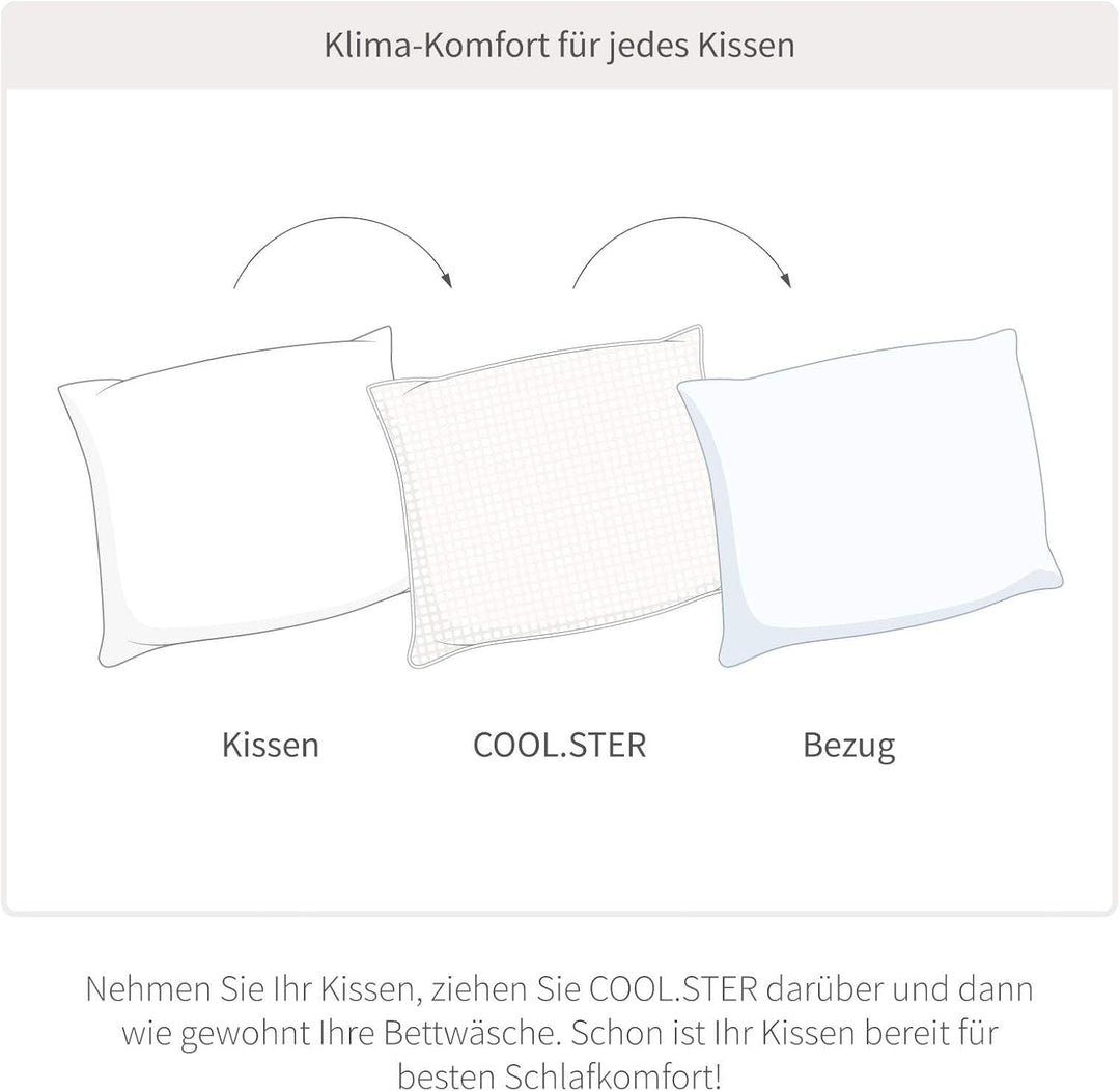 SleepCOOL. Kissenhülle mit Kühleffekt 80x80cm COOL.Ster - Weniger Schwitzen, Besser Schlafen, Atmung