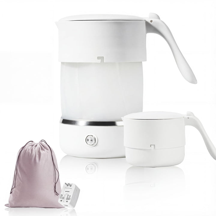 Mini Wasserkocher - 500ML Faltbarer Wasserkocher Lebensmittelechtes BPA-frei 680 W Schnellheizung Re