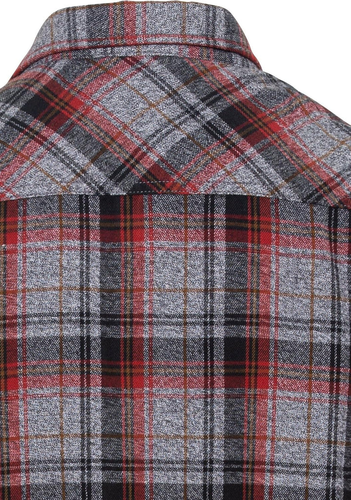 camel active Herren Flanell Karohemd aus Reiner Baumwolle M Asphalt, M Asphalt