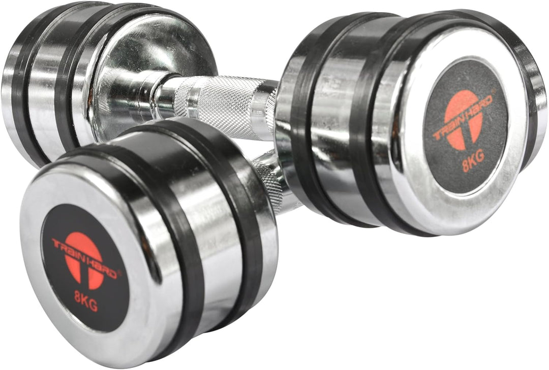 Chrom Hantel Kurzhantel Set Studio Qualität mit Gummiring 1-10 kg/Hantelständer Hantelablage 2 x 8,0