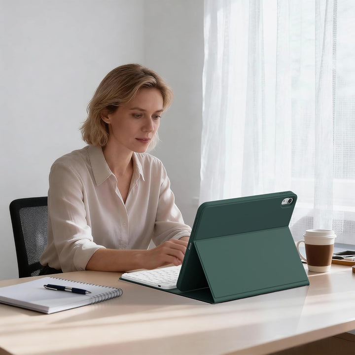 Hülle mit Tastatur für iPad A16 11. Generation 2025, für iPad 10. Generation 2022 10,9 Zoll, Bluetoo