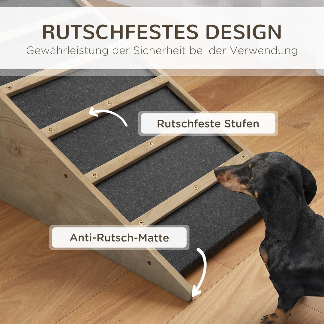 PawHut Hunderampe rutschfeste Haustierrampe, Hundeeinstiegshilfe, Kofferraumrampe für mittelgrosse H