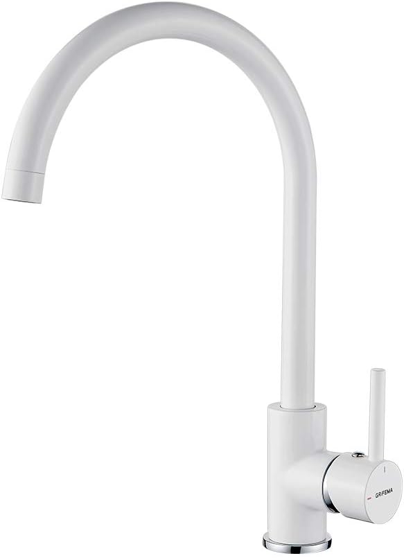 GRIFEMA GRIFERÍA DE COCINA-G4001W | Küchenarmatur - Wasserhahn Küche mit Hoher Auslauf(246mm), Weiss