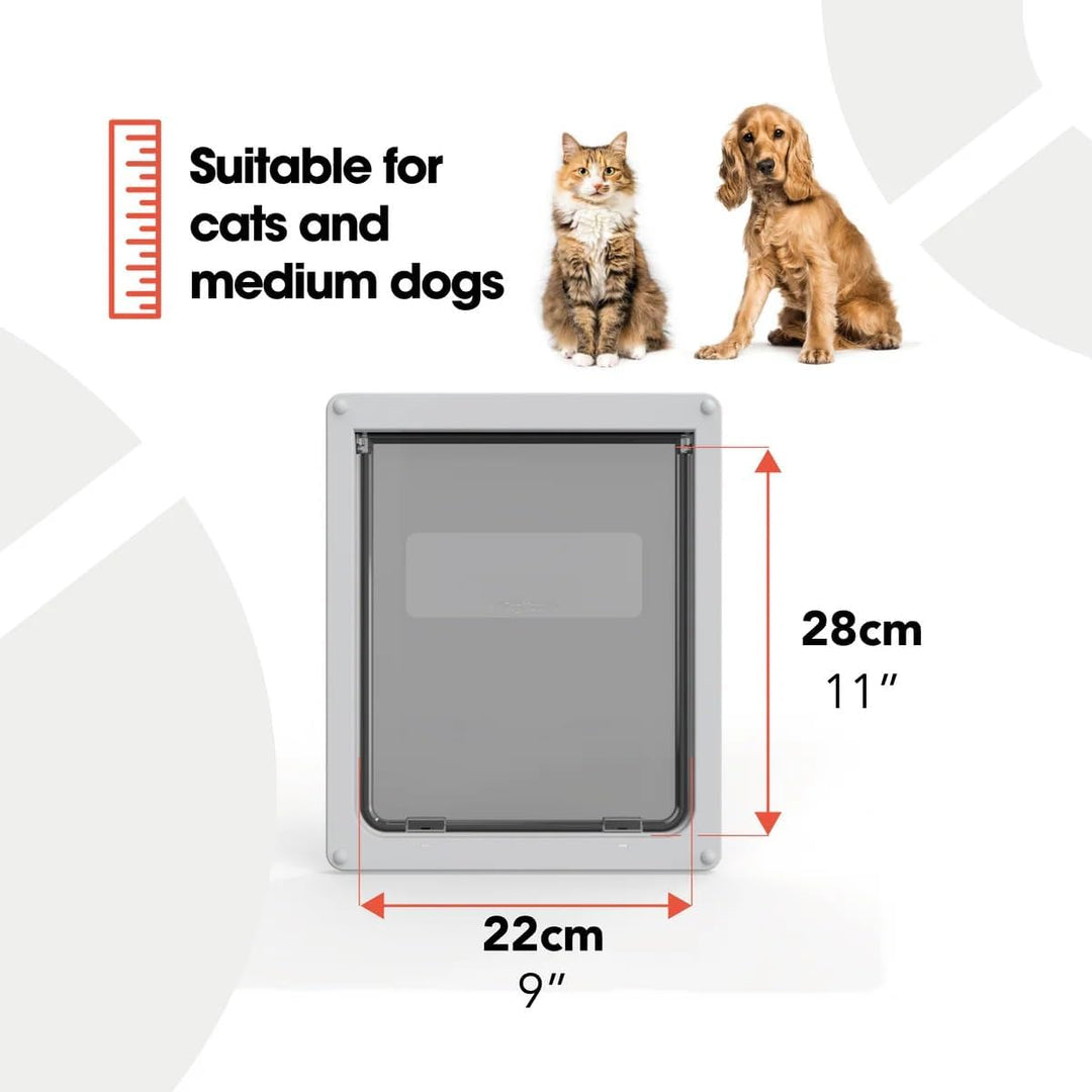 Dog Mate Abschliessbare Hundeklappe Mittel (215G) – Klappe für mittelgrosse Hunde/grosse Katzen, für