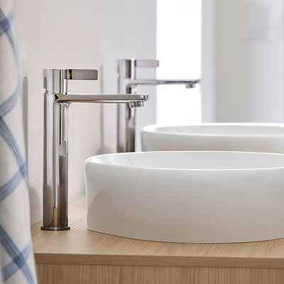 Duravit D-Neo Waschtischarmatur, Grösse L (Auslauf Höhe 206 mm). Wasserhahn Bad in Chrom L ohne Zugs