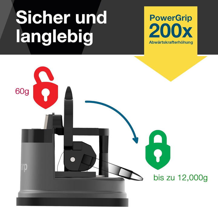 AnySharp Pro Metall Messerschärfer, Freihändige Sicherheit, PowerGrip Saugnapf, Schärft alle Küchenm