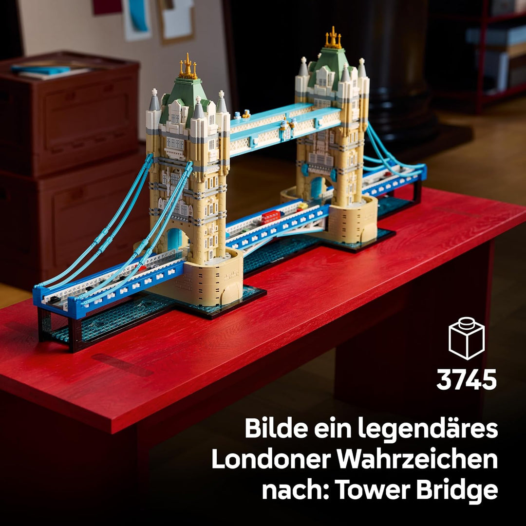 LEGO Architecture Tower Bridge - DIY Miniatur Modellbau für Erwachsene - 3D Regal Deko Set mit hochk