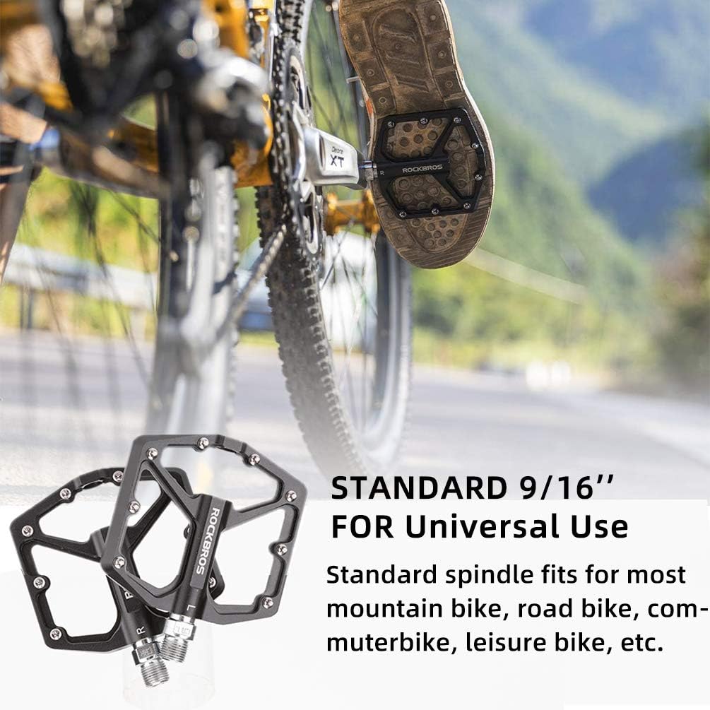 ROCKBROS Fahrradpedale Rennrad Pedale Aluminium Platform Pedale Ultraleicht Antirutsch Fahrrad Pedal