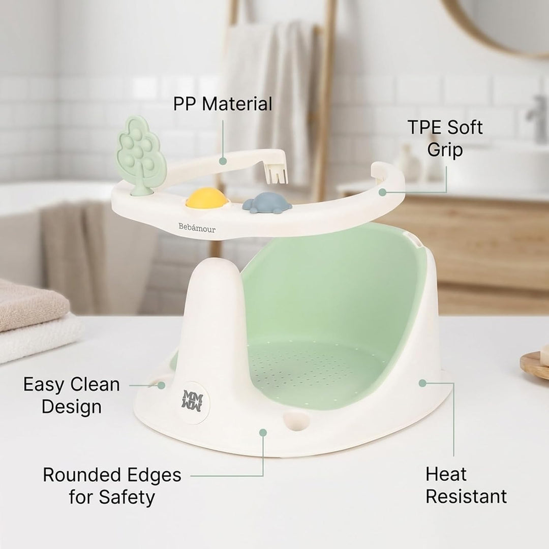 Bebamour Baby Badesitz 6 Monate+ Kind Badewanne Rutschfester 4 Green, 4 Green