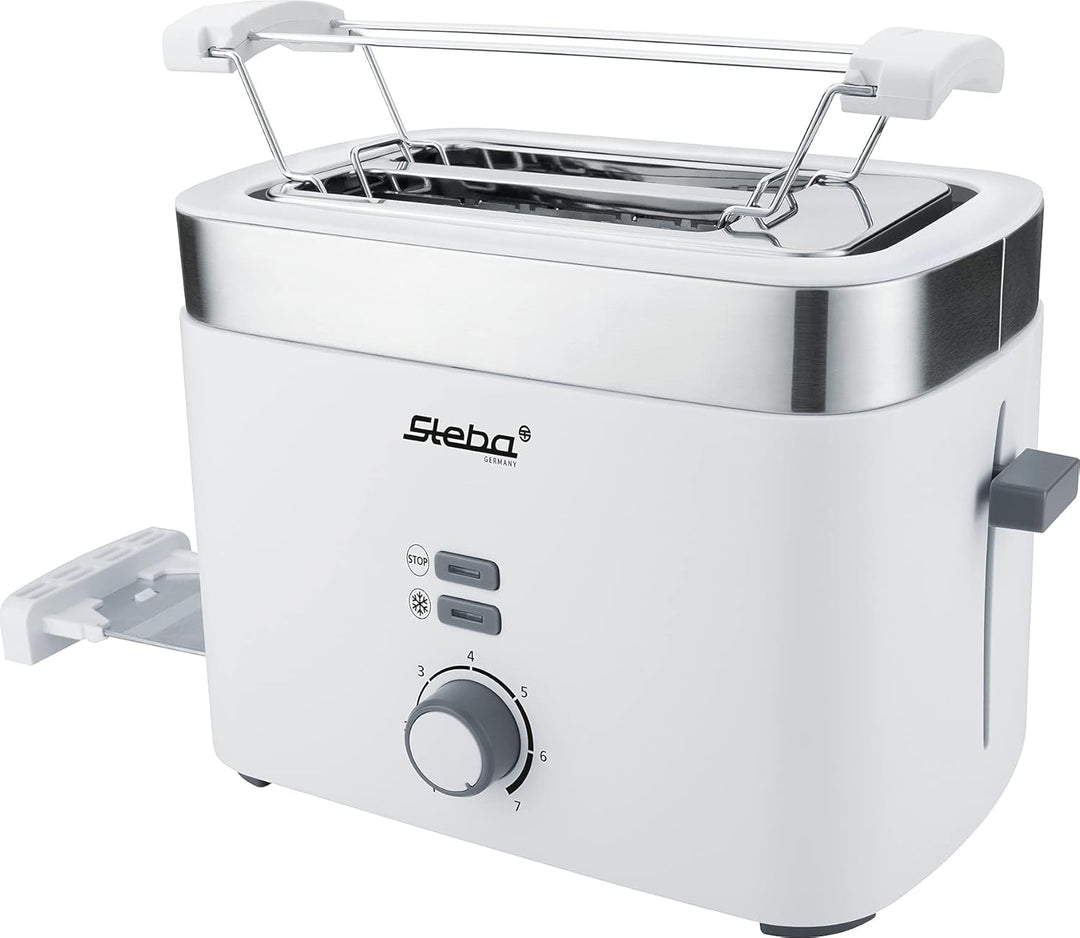 Steba Toaster TO 10 Bianco | Doppel-Schlitztoaster f?r 2 Scheiben Toast | 7 Br?unungsstufen einstell