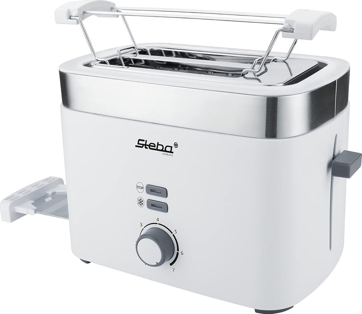 Steba Toaster TO 10 Bianco | Doppel-Schlitztoaster f?r 2 Scheiben Toast | 7 Br?unungsstufen einstell