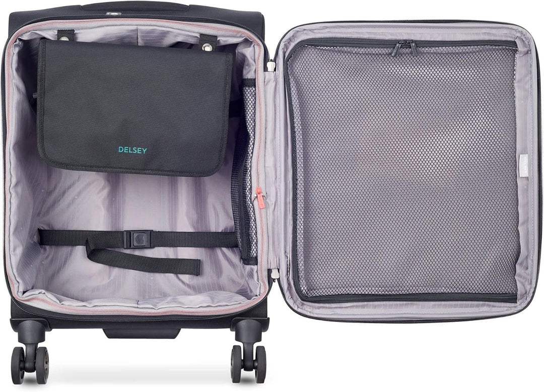 DELSEY PARIS - HELIUM DLX - Weicher Slim-Kabinenkoffer - 55x40x20 cm - 35 Liter - S - Schwarz S Schw
