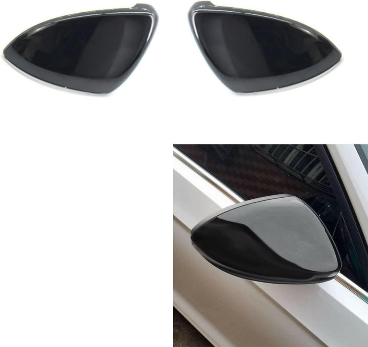 GSRECY Rückspiegel Abdeckkappen Kompatibel mit Golf 7 Mk7 7.5 GTI Gtd R L E-Golf 2013-2017 (Schwarzg