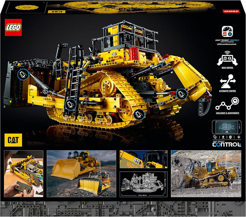 LEGO 42131 Technic Appgesteuerter Cat D11 Bulldozer, grosses Set, Modellbausatz für Erwachsene, fern