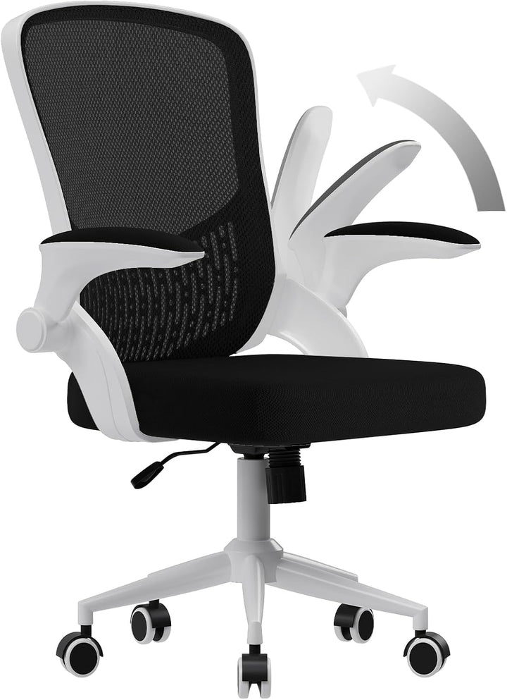 naspaluro Ergonomischer Bürostuhl, Schreibtischstuhl mit 90° Klappbaren Armlehnen, Einzigartige Lend