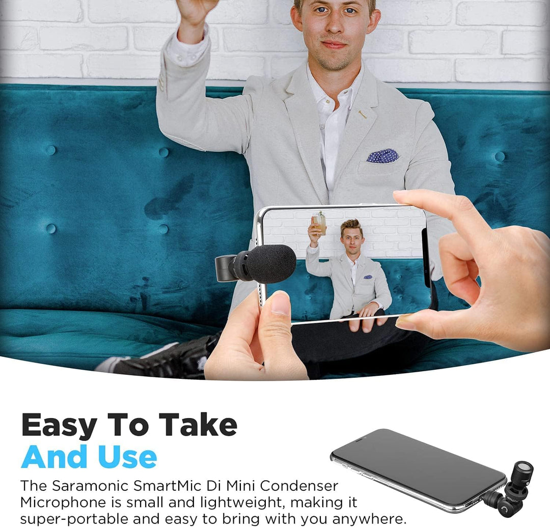 Saramonic Professional Mini-Plug-Play-Mikrofon Kompatibel mit IOS iPhone Smartphone Recording Broadc