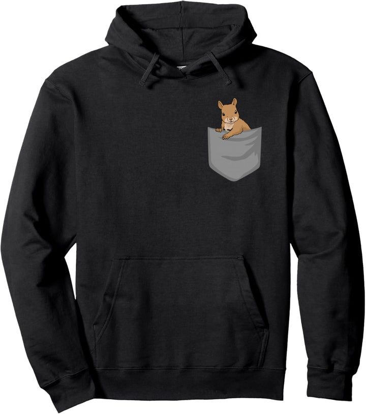 Eichhörnchen in Brusttasche Lustiges Eichhörnchen Pullover Hoodie