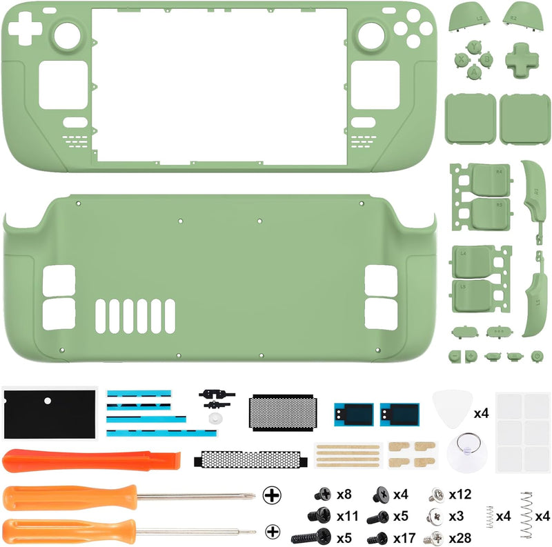 eXtremeRate Ersatz Full Case&Tasten Set für Steam Deck, DIY-Gehäuse Fronthülle/Rückplatte/Trigger D-