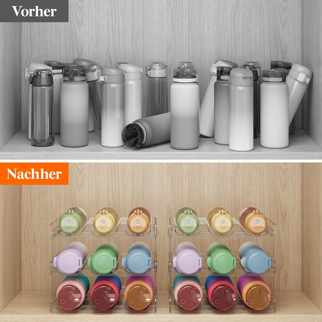 Lifewit Stapelbarer Flaschenhalter für Schrank, Gefrierschrank, Vorratskammer - Kunststoff-Wasserfla
