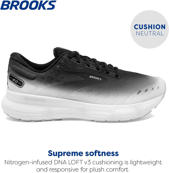 Brooks Herren Glycerin 20 Sneaker 40.5 EU Black Lilac White, 40.5 EU Black Lilac White