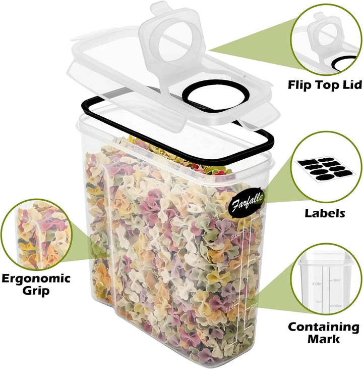 Withosent 2.5L Vorratsdosen Luftdicht 6er Set, Aufbewahrungsbox Küche mit Deckel aus Plastik, Vorrat
