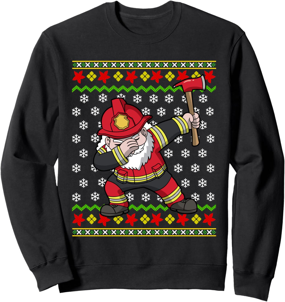 Feuerwehrmann Weihnachtsmann Feuerwehrmann Hässliche Weihnachten Feuerwehrmann Sweatshirt