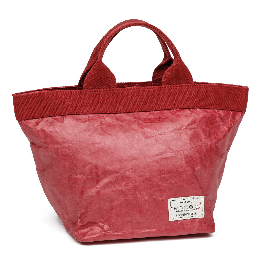 Fenner-Fashion Paper Bag Damenhandtasche Henkeltasche Handtasche weiss Madrid Rot, Rot