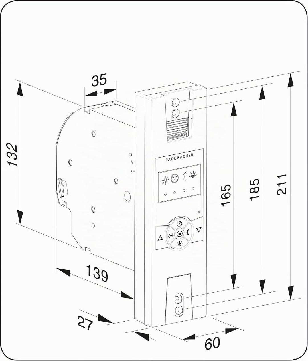 Rademacher RolloTron Standard DuoFern 1400-UW - Elektrischer Funk Gurtwickler für Rollläden, Weiss S