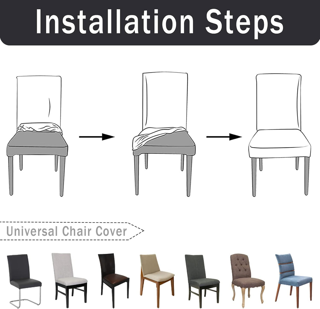 FIGOOO Stuhlhussen 4er Set Stretch Stuhlhussen für Esszimmerstühle Elastisch Moderne Universal Stuhl