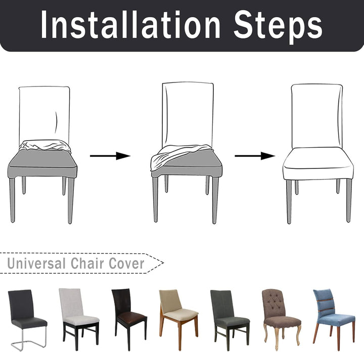 FIGOOO Stuhlhussen 4er Set Stretch Stuhlhussen für Esszimmerstühle Elastisch Moderne Universal Stuhl