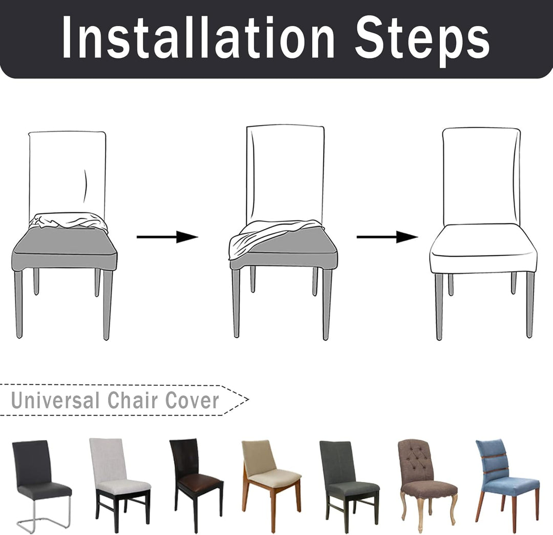 FIGOOO Stuhlhussen 4er Set Stretch Stuhlhussen für Esszimmerstühle Elastisch Moderne Universal Stuhl