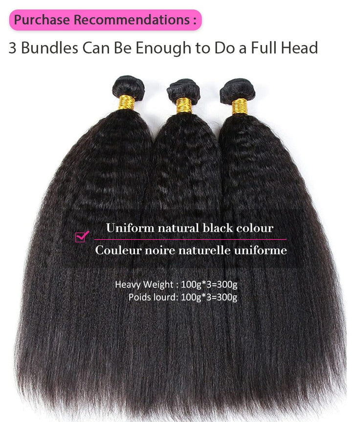 Kinky Straight Human Hair Bundles Unprocessed Yaki Human Hair 1 Bundle 16 Zoll 100% Brasilianische H
