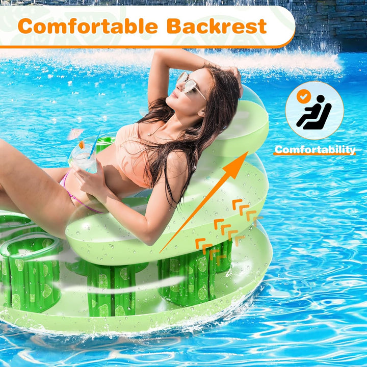COOLJOYA Wasserhängematte Aufblasbares Schwimmbett Pool Lounger Floats Luftmatratze Pool Schwimmende