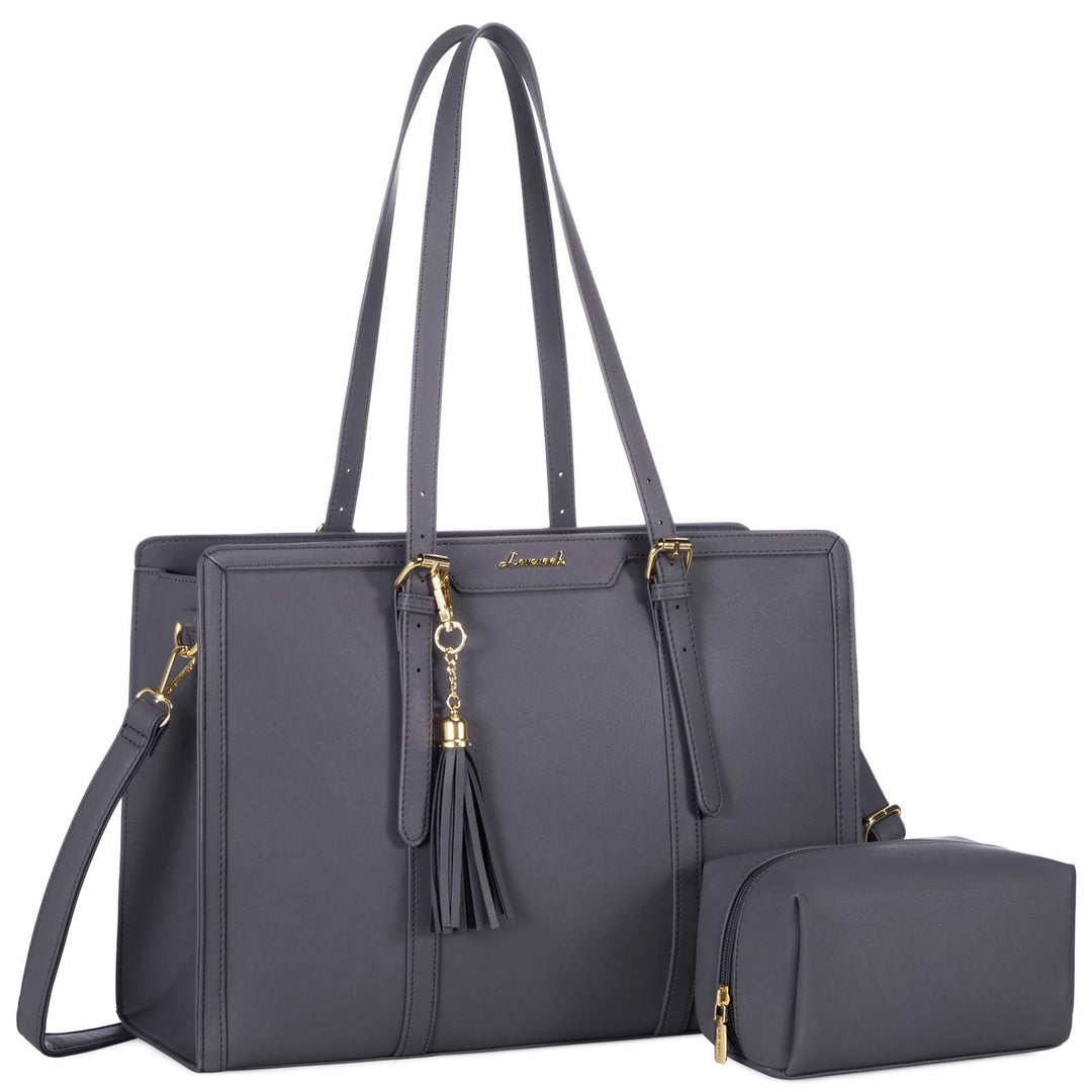 LOVEVOOK Laptoptasche 15,6 Zoll Handtasche Damen Umhängetasche Leder Tote Bag Women Shoulder Crossbo