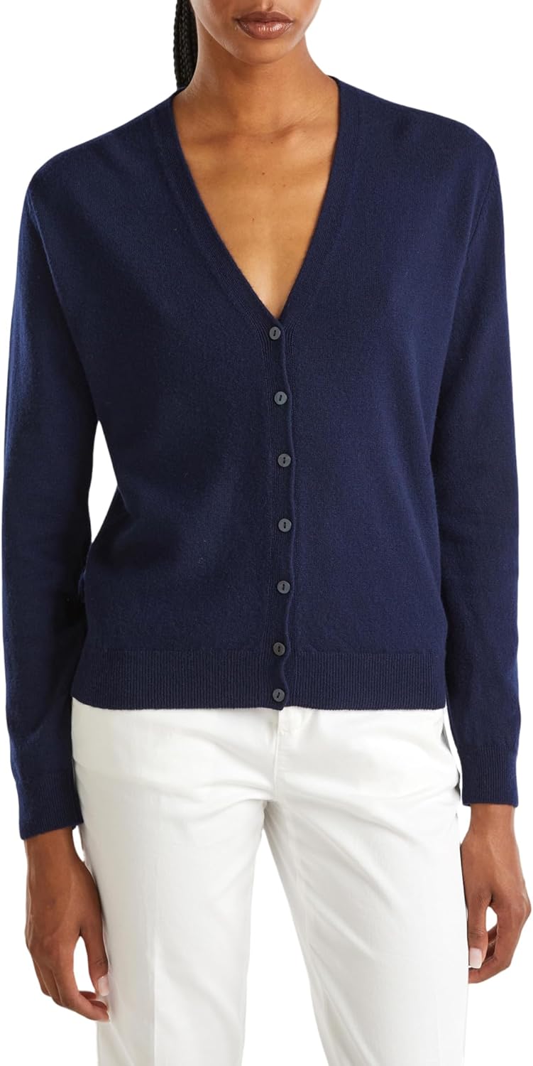 United Colors of Benetton Damen Cardigan M/L 1002d6879 Strickjacke L Blau, L Blau