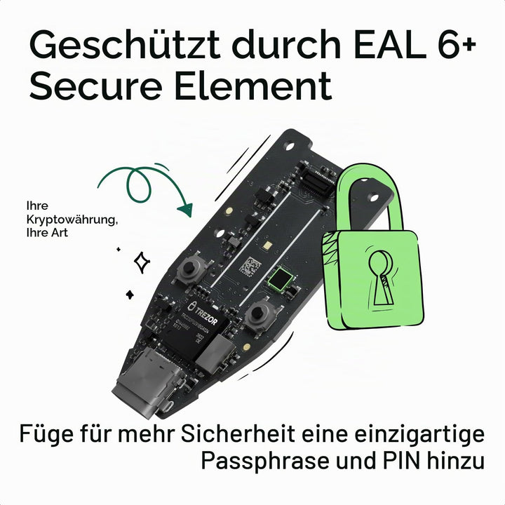 Trezor Safe 3 - Passphrase und Krypto Hardware Wallet mit Secure Element-Schutz – Kaufen,Speichern,V