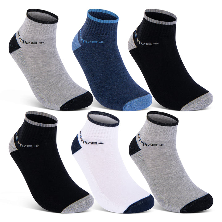 6 oder 12 Paar SPORT Sneaker Socken Herren Damen Sportsocken Frotteesohle Baumwolle 35-38 6 Paar | F